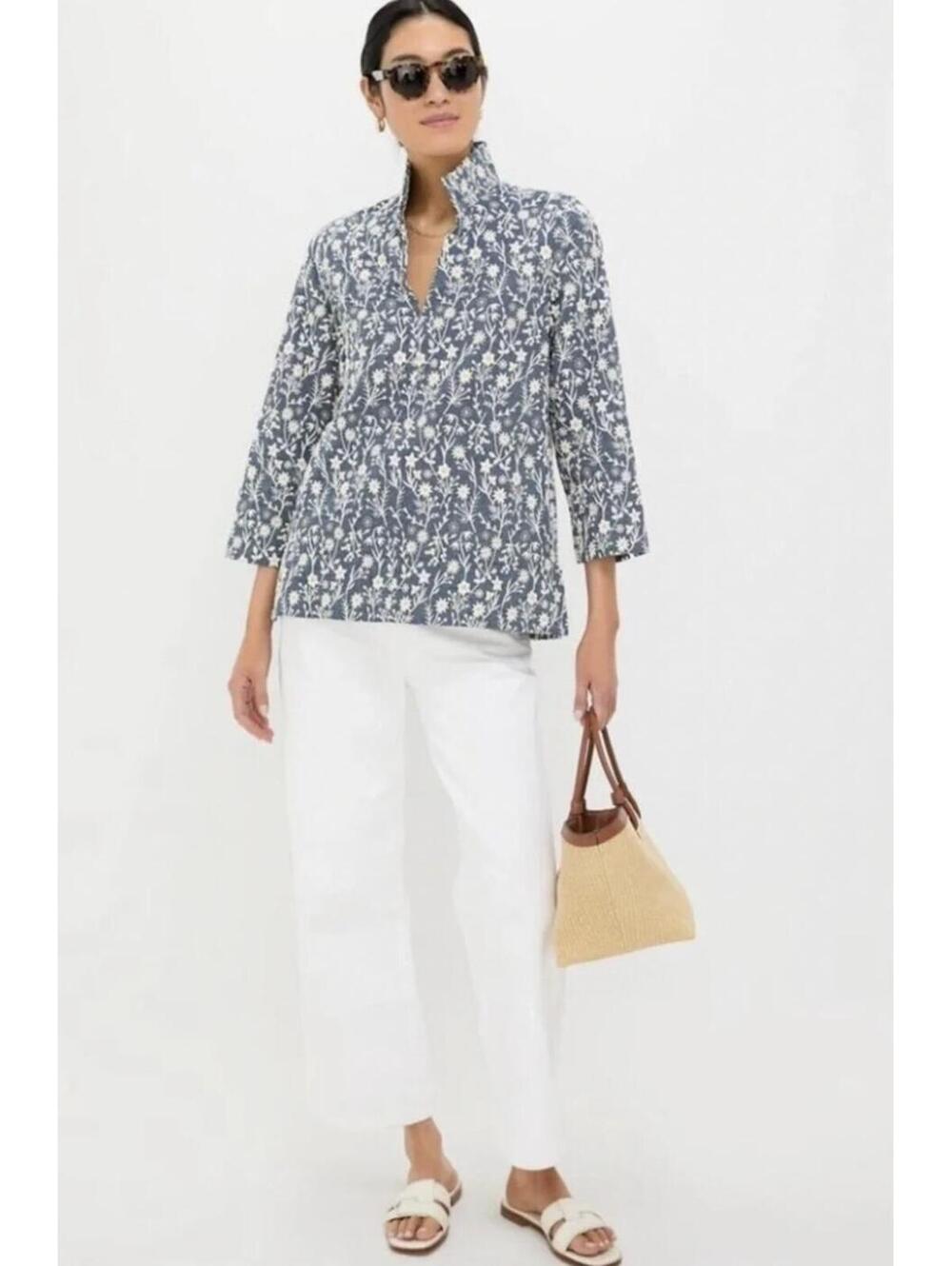 NWT Tuckernuck Margot Blouse Wildflower Meadows Chambray Large